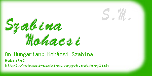 szabina mohacsi business card
